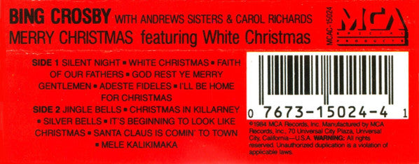 Bing Crosby - Merry Christmas *CASSETTE* | Near Mint (NM) Near Mint (NM)-