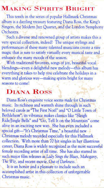 Diana Ross - Making Spirits Bright *CASSETTE* | Near Mint (NM) Near Mint (NM)-