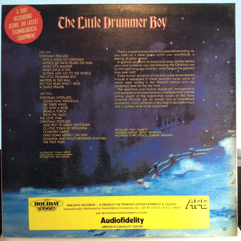 The Harry Simeone Chorale - The Little Drummer Boy (VINYL) | Near Mint (NM) Very Good Plus Plus (VG++)-