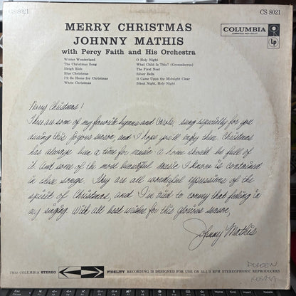Johnny Mathis - Merry Christmas (VINYL) | Very Good Plus (VG+) Very Good Plus (VG+)-