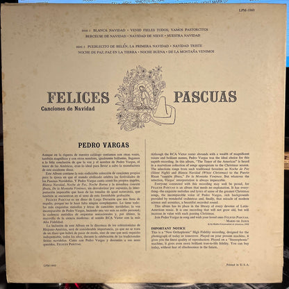 Pedro Vargas - Felices Pascuas - Canciones De Navidad por Pedro Vargas | Very Good (VG) Excellent (EX)-