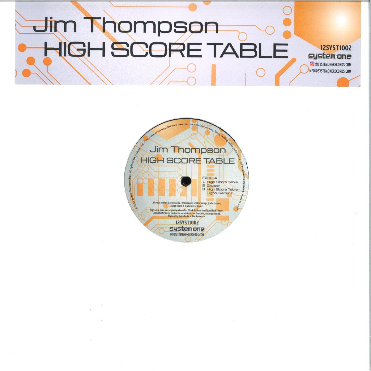 Jim Thompson - High Score Table (VINYL 12" System One Records 12SYST1002) | NEW-
