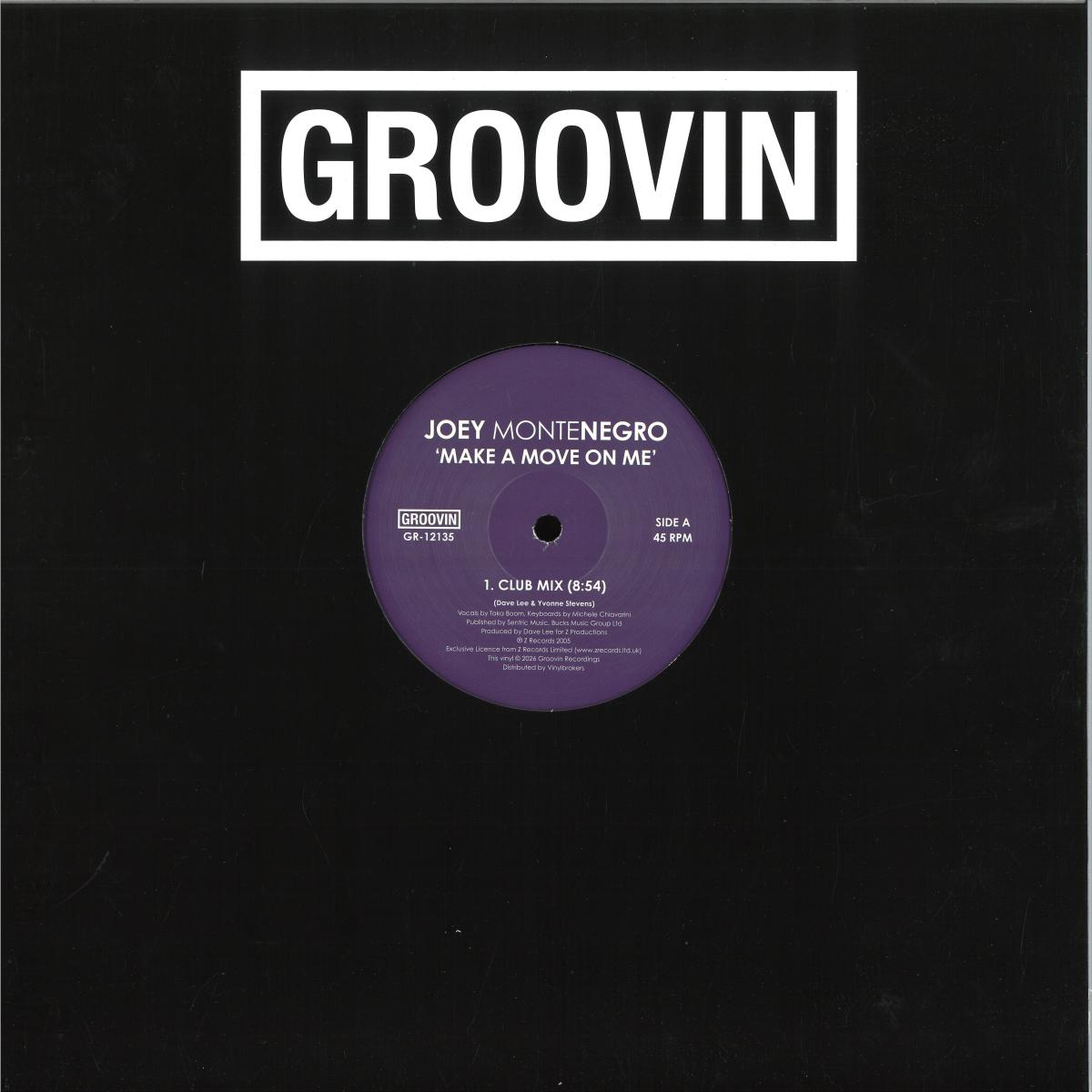 Joey Montenegro - Make A Move On Me (VINYL 12" Groovin Recordings GR-12135) | NEW Mint (M) Mint (M)-