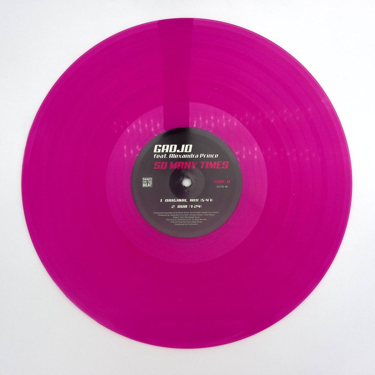 Gadjo feat. Alexandra Prince - So Many Times (PINK VINYL 12" Dance On The Beat DOTB-46) | NEW Mint (M) Mint (M)-