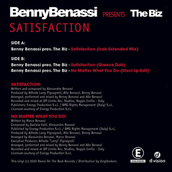 Benny Benassi - Satisfaction (VINYL) | Mint (M) Mint (M)-