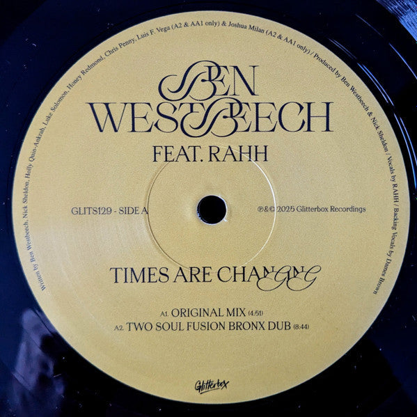Ben Westbeech - Times Are Changing (Two Soul Fusion Remixes)(VINYL) | Mint (M) Mint (M)-
