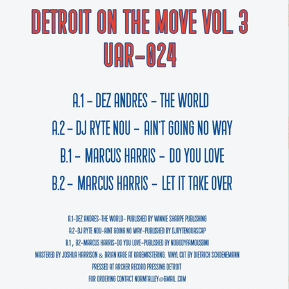 Various - Detroit On The Move Vol 3 (VINYL) | Mint (M) Mint (M)-