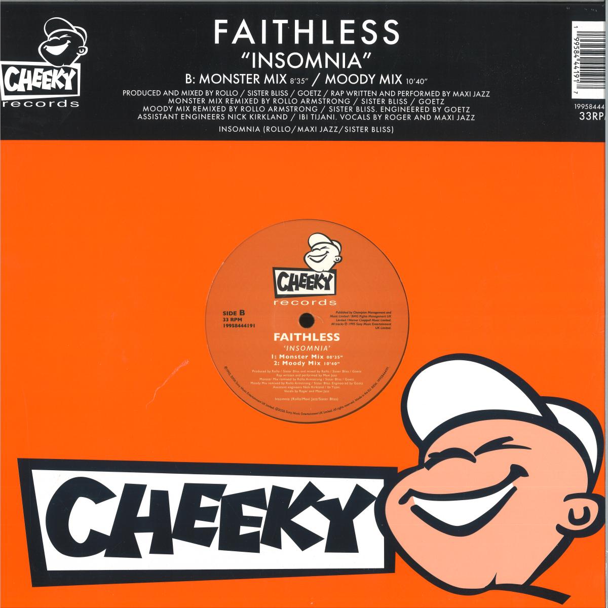 Faithless - Insomnia: 30th Anniversary (IMPORT 12" ORANGE VINYL LP CMG 19958444191) | NEW Mint (M) Mint (M)-
