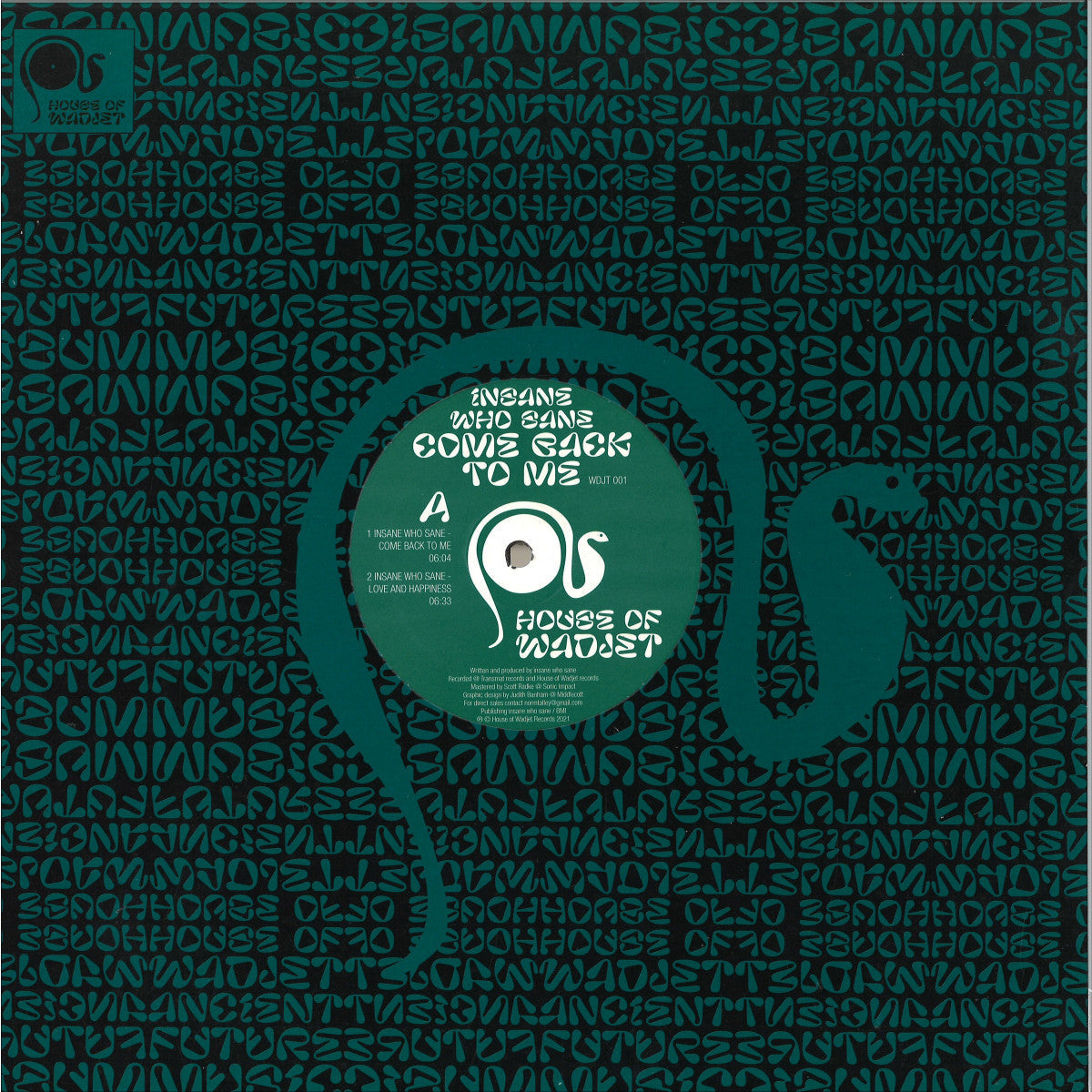 Insane Who Sane - (PRESALE TBD) Come Back To Me (VINYL 12" House Of Wadjet WDJT001 2026) | NEW-