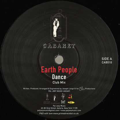 Earth People - Dance (VINYL 12" Cabaret CAB010 2024) |-