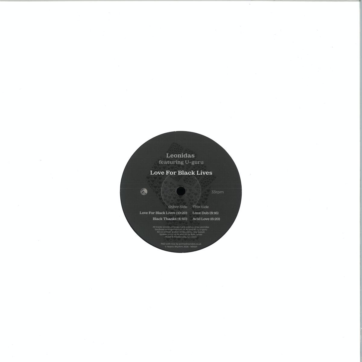 Leonidas featuring U-guru - Love For Black Lives (VINYL) | Mint (M) Mint (M)-