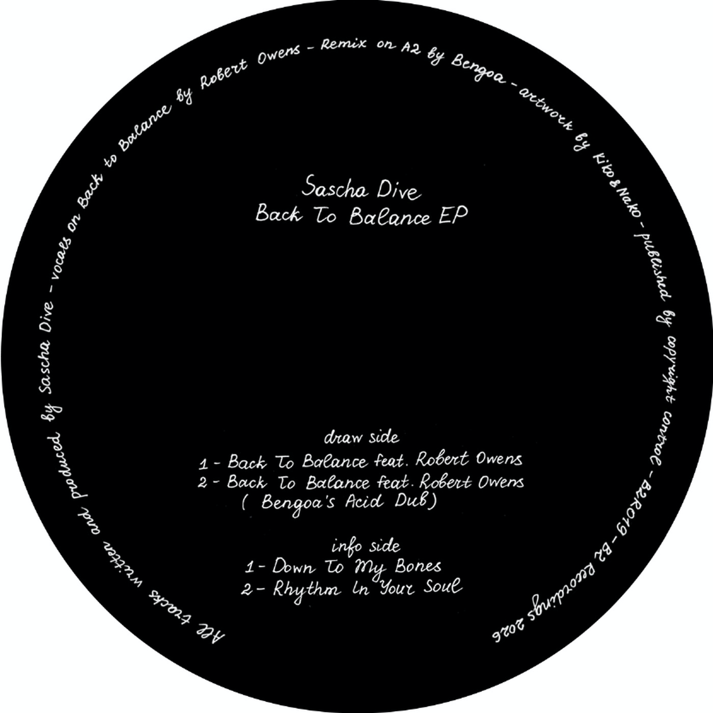 Sascha Dive, Robert Owens, Bengoa - (PRESALE 7/1/26) Back To Balance EP (VINYL) | Mint (M) Mint (M)-
