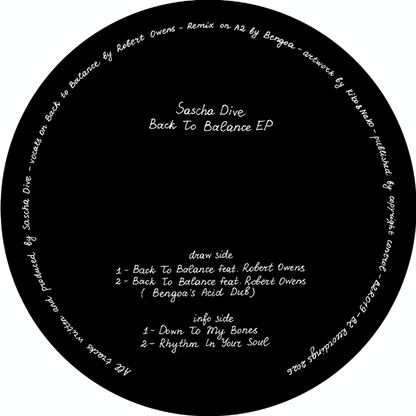 Sascha Dive, Robert Owens, Bengoa - (PRESALE 7/1/26) Back To Balance EP (VINYL) | Mint (M) Mint (M)-