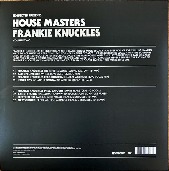 Frankie Knuckles - House Masters (Volume Two) | Mint (M) Mint (M)-