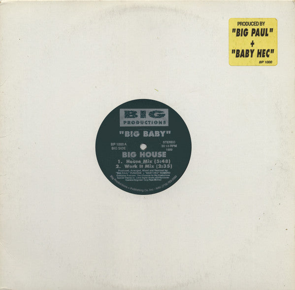 Big Baby - Big House (VINYL LP) | Excellent+ (EX+) Generic-