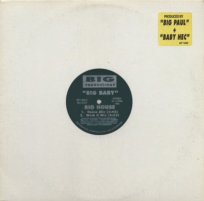 Big Baby - Big House (VINYL LP) | Excellent+ (EX+) Generic-