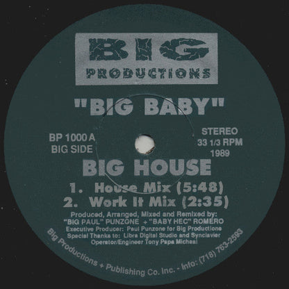 Big Baby - Big House (VINYL LP) | Excellent+ (EX+) Generic-