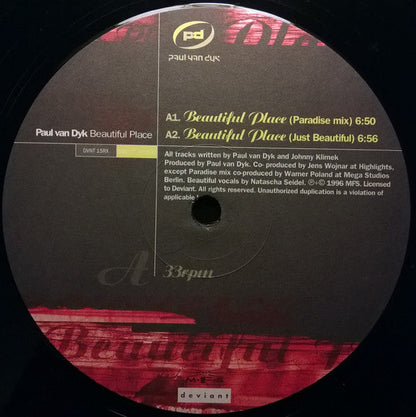 Paul van Dyk - Beautiful Place (Salt Tank Remix) | Near Mint (NM) Excellent (EX)-