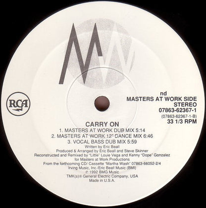 Martha Wash - Carry On (VINYL) | Near Mint (NM) Excellent (EX)-