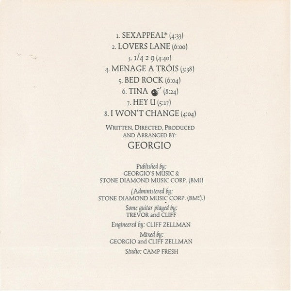 Georgio (2) - Sexappeal (Georgio's Greatest 12" Mixes)(CD) | Near Mint (NM) Near Mint (NM)-