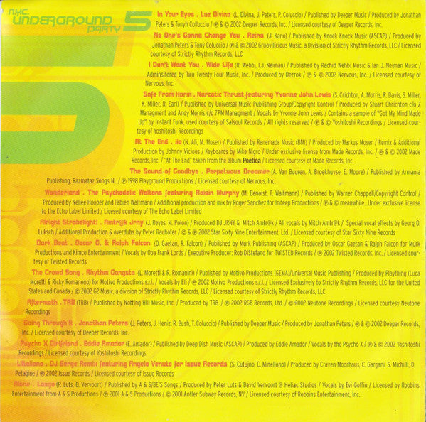 Louie DeVito - N.Y.C. Underground Party Vol. 5 (2xCD) | Near Mint (NM) Near Mint (NM)-