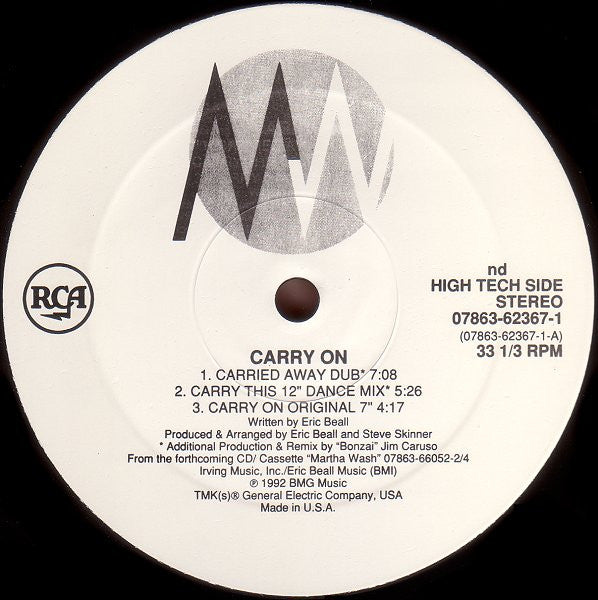 Martha Wash - Carry On (VINYL) | Near Mint (NM) Excellent (EX)-