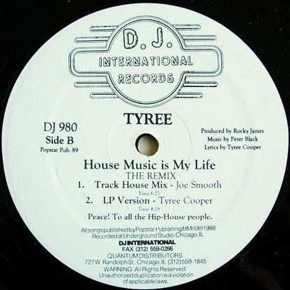 Tyree Cooper - House Music Is My Life (The Remix) (VINYL) | Near Mint (NM) Generic-