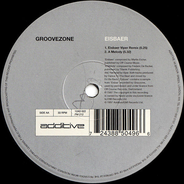 GrooveZone - Eisbaer | Near Mint (NM) Very Good Plus (VG+)-