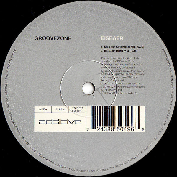 GrooveZone - Eisbaer | Near Mint (NM) Very Good Plus (VG+)-