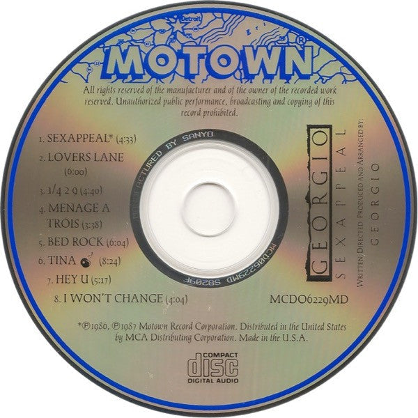 Georgio (2) - Sexappeal (Georgio's Greatest 12" Mixes)(CD) | Near Mint (NM) Near Mint (NM)-