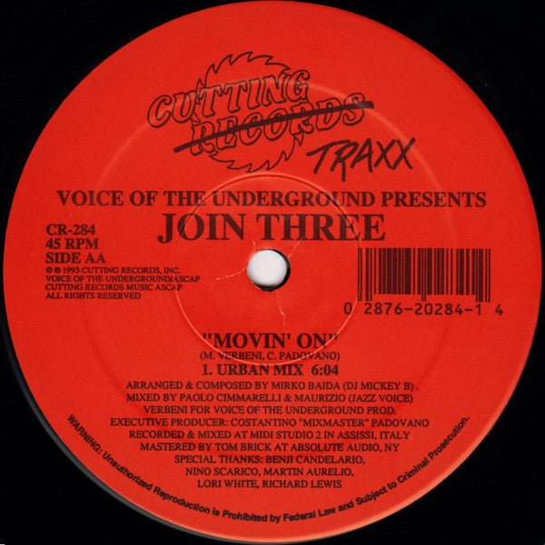 Voice Of The Underground - Movin' On (VINYL) | Near Mint (NM) Generic-
