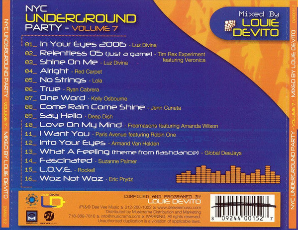 Louie Devito - N.Y.C. Underground Party Volume 7 (CD) | Near Mint (NM) Near Mint (NM)-