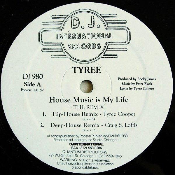 Tyree Cooper - House Music Is My Life (The Remix) (VINYL) | Near Mint (NM) Generic-