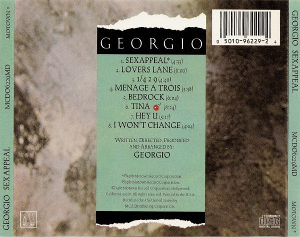 Georgio (2) - Sexappeal (Georgio's Greatest 12" Mixes)(CD) | Near Mint (NM) Near Mint (NM)-