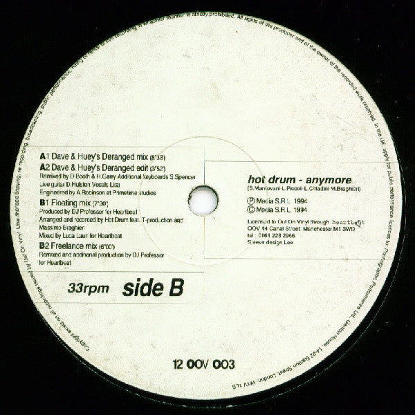 Hot Drum - Anymore (12" VINYL) | Very Good Plus (VG+)-