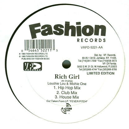 Louchie Lou & Michie One - Rich Girl (VINYL LP) | Excellent+ (EX+) Generic-