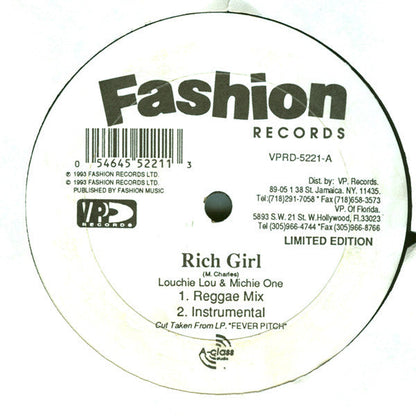 Louchie Lou & Michie One - Rich Girl (VINYL LP) | Excellent+ (EX+) Generic-