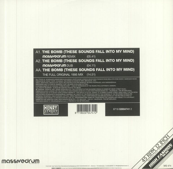 Bucketheads - The Bomb! (These Sounds Fall Into My Mind) (Massivedrum Remix) | Mint (M) Mint (M)-