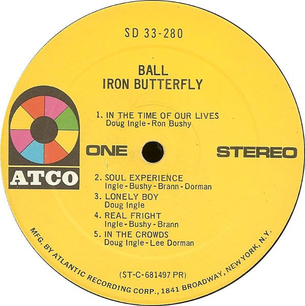 Iron Butterfly - Ball | Near Mint (NM) Very Good Plus (VG+)-
