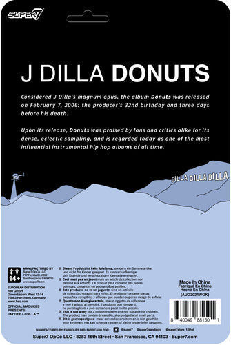 J Dilla - Super7 - J Dilla - ReAction Figures Wv1 - J Dilla (Donuts - Smile Album Cover) (Collectible, Action Figure) |-