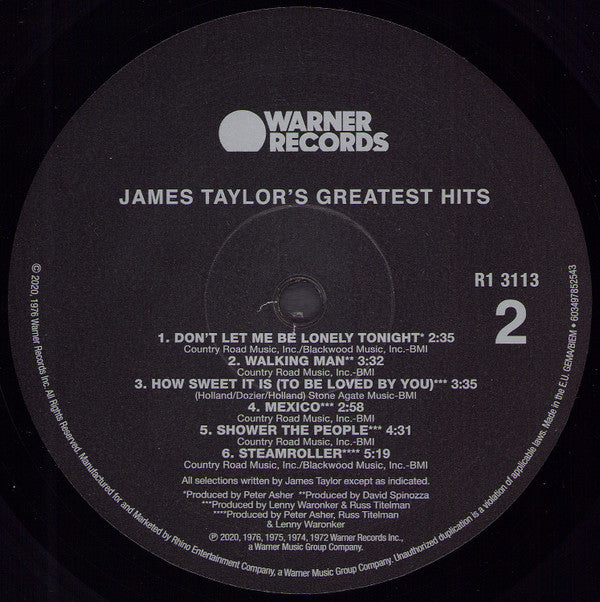 James Taylor - James Taylor's Greatest Hits (Vinyl) | Mint (M) Mint (M)-