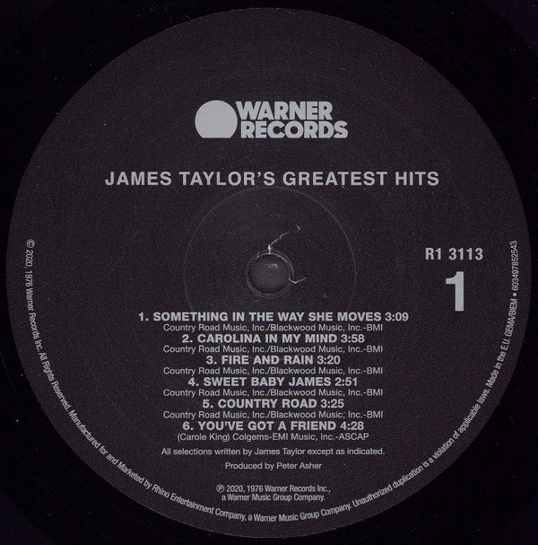 James Taylor - James Taylor's Greatest Hits (Vinyl) | Mint (M) Mint (M)-