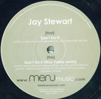 Jay Stewart - Don't Do It | Near Mint (NM) Near Mint (NM)-