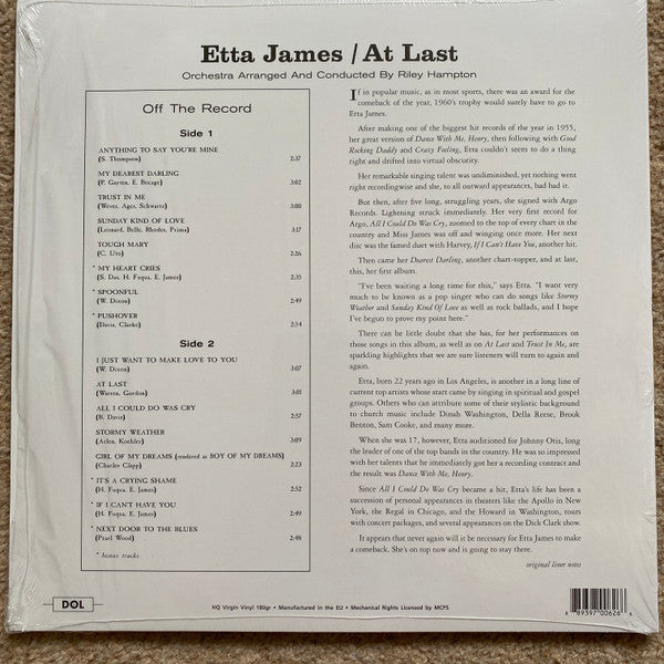 Etta James - At Last! (COLOR VINYL) | Mint (M) Mint (M)-