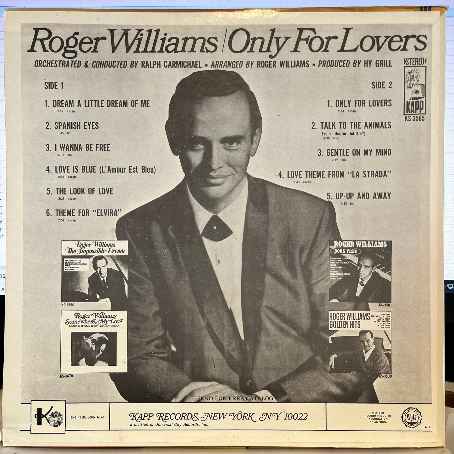 Roger Williams (2) - Only For Lovers | Near Mint (NM) Near Mint (NM)-
