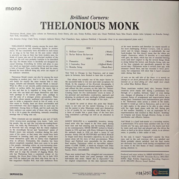 Thelonious Monk - Brilliant Corners (COLOR VINYL / NUMBERED) |-