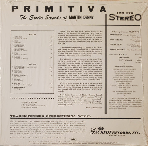 Martin Denny - Primitiva (Blue Translucent Swirl Vinyl) | Mint (M) Mint (M)-