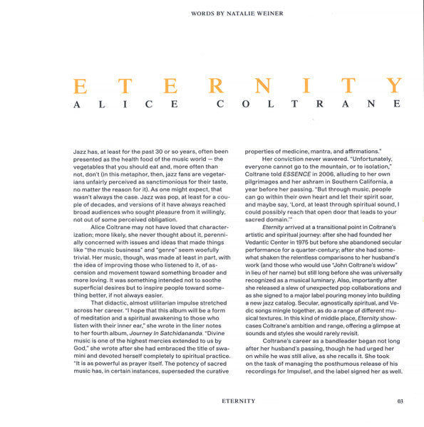 Alice Coltrane - Eternity (VMP VINYL) | Mint (M) Mint (M)-