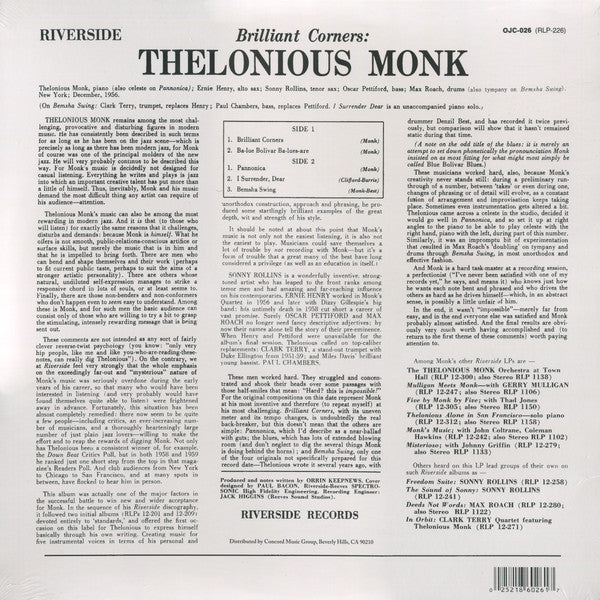 Thelonious Monk - Brilliant Corners | Mint (M) Mint (M)-