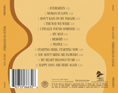 Jack Jezzro - (PRESALE 8/14/26) Streisand on Guitar (MOD CD GREEN HILL 2026) | NEW-